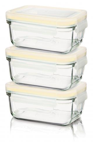 3er Set Glasslock Baby, Aufbewahrungsdosen rechteckig, 150ml